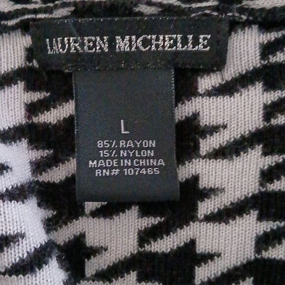 Lauren Michelle houndstooth single button closure cardigan with pockets Sz L - Picture 5 of 5
